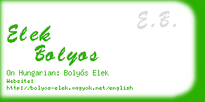 elek bolyos business card