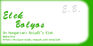 elek bolyos business card